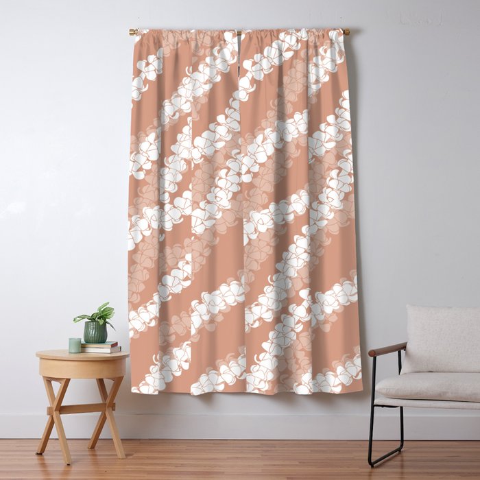 Puakenikeni single lei art on Coral Dust Window Curtain Gallery Image 5