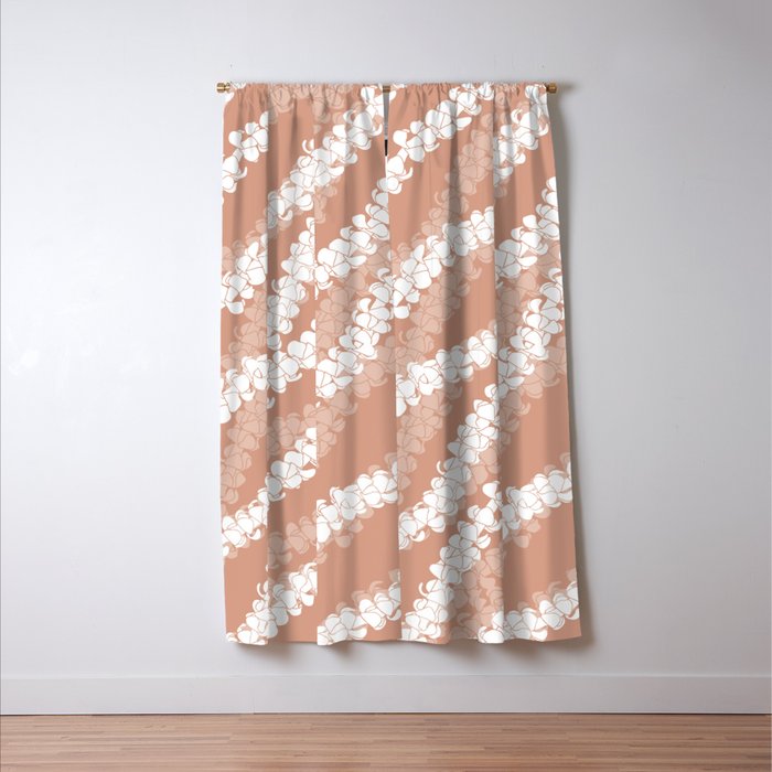 Puakenikeni single lei art on Coral Dust Window Curtain Gallery Image 3