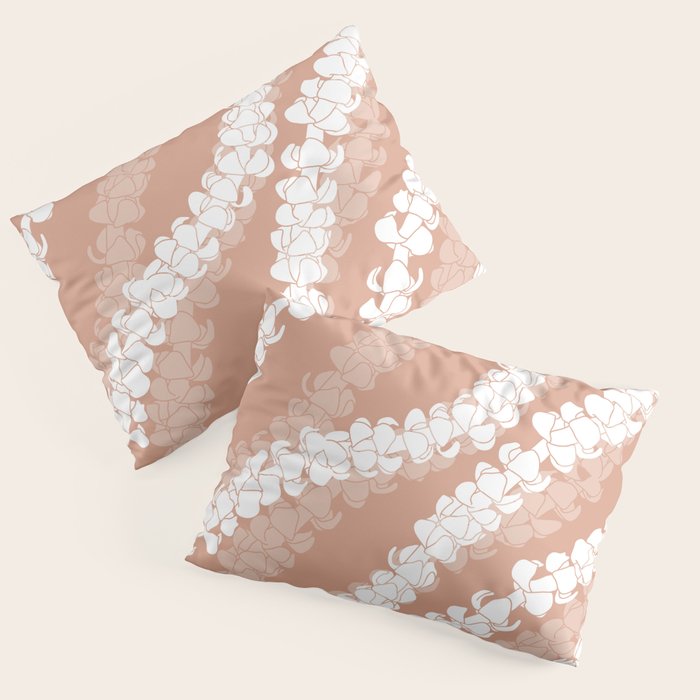 Puakenikeni single lei art on Coral Dust Pillow Sham Gallery Image 1