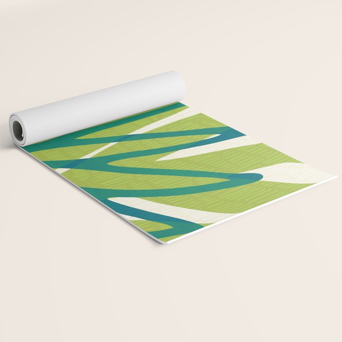 Playful Abstract Plant Shapes Yoga Mat Gallery Image 2