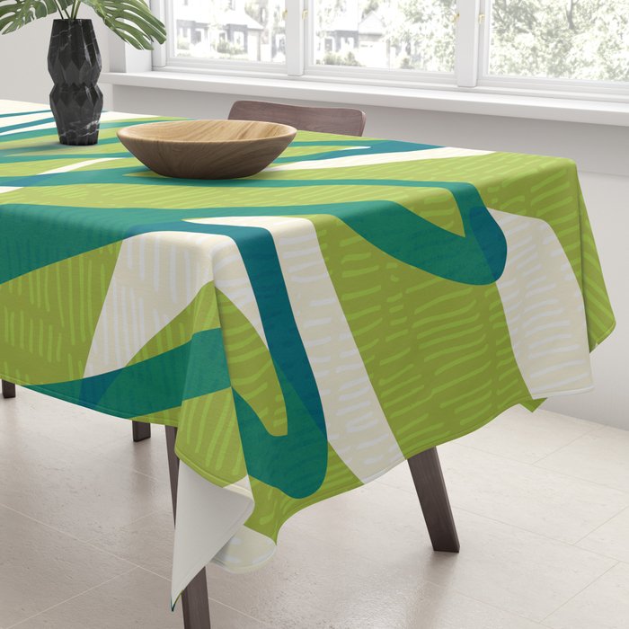 Playful Abstract Plant Shapes Tablecloth Gallery Image 3