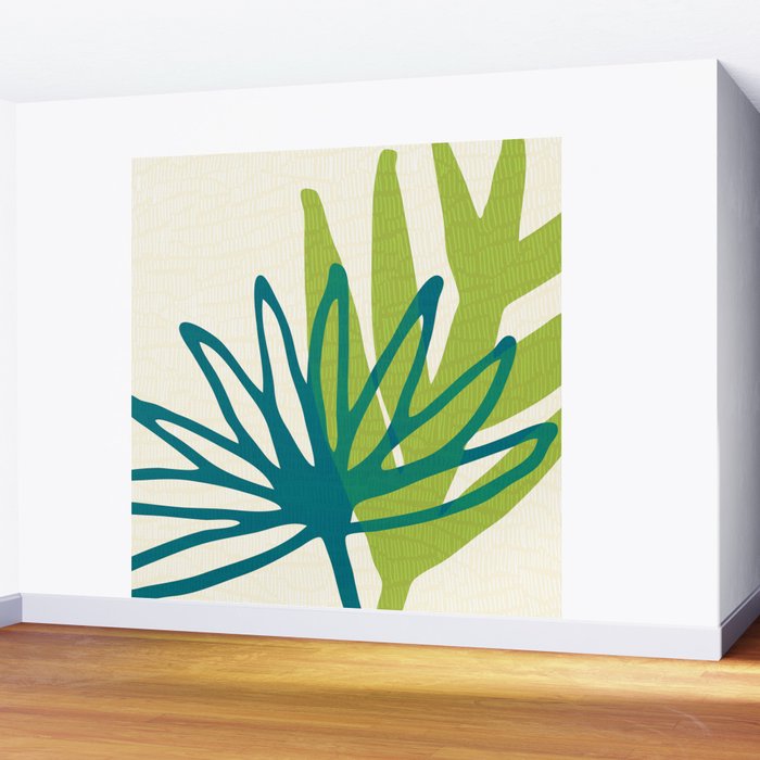 Playful Abstract Plant Shapes Wall Mural Gallery Image 2