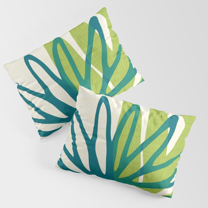 Playful Abstract Plant Shapes Pillow Sham Gallery Image 1