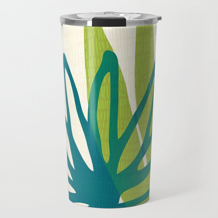 Playful Abstract Plant Shapes Travel Mug Gallery Image 1