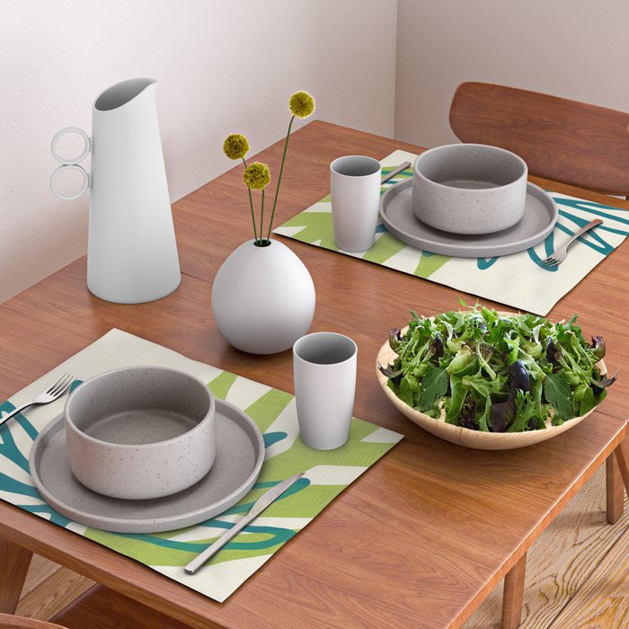 Playful Abstract Plant Shapes Placemat Gallery Image 2