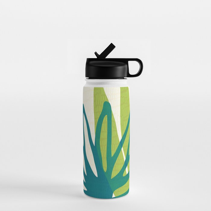 Playful Abstract Plant Shapes Water Bottle Gallery Image 1