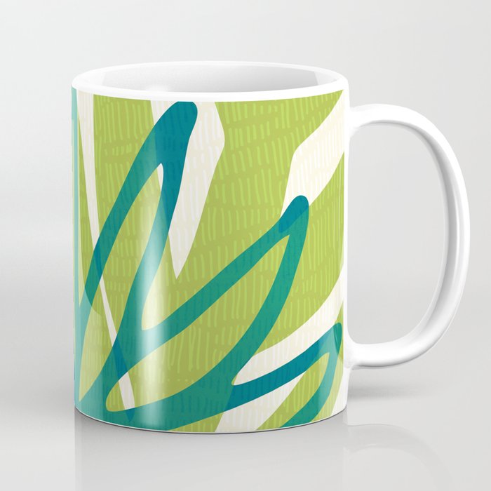 Playful Abstract Plant Shapes Coffee Mug Gallery Image 1