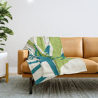 Playful Abstract Plant Shapes Throw Blanket Gallery Image 1