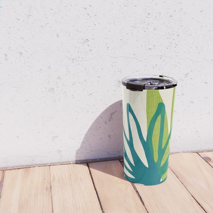 Playful Abstract Plant Shapes Travel Mug Gallery Image 4