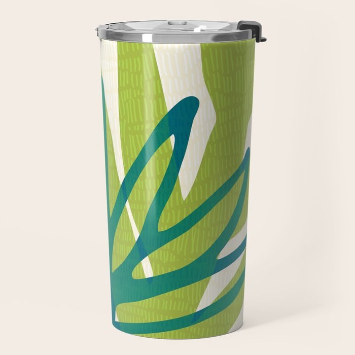 Playful Abstract Plant Shapes Travel Mug Gallery Image 2