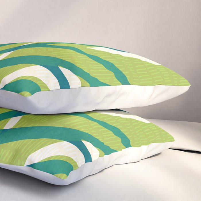 Playful Abstract Plant Shapes Pillow Sham Gallery Image 3