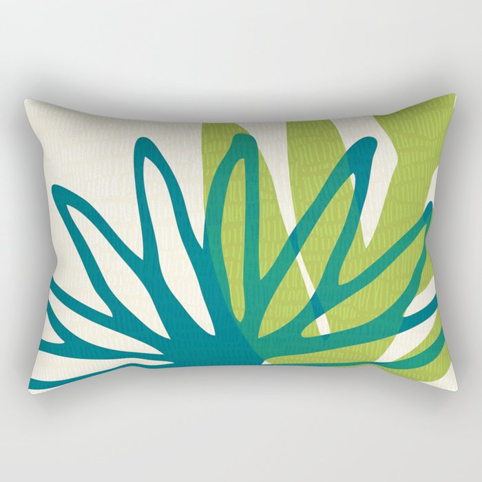 Playful Abstract Plant Shapes Rectangular Pillow Gallery Image 2