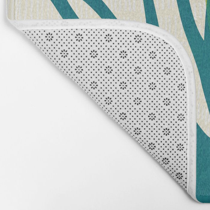 Playful Abstract Plant Shapes Bath Mat Gallery Image 2
