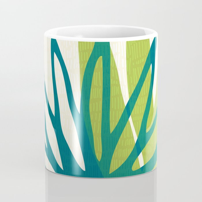 Playful Abstract Plant Shapes Coffee Mug Gallery Image 4