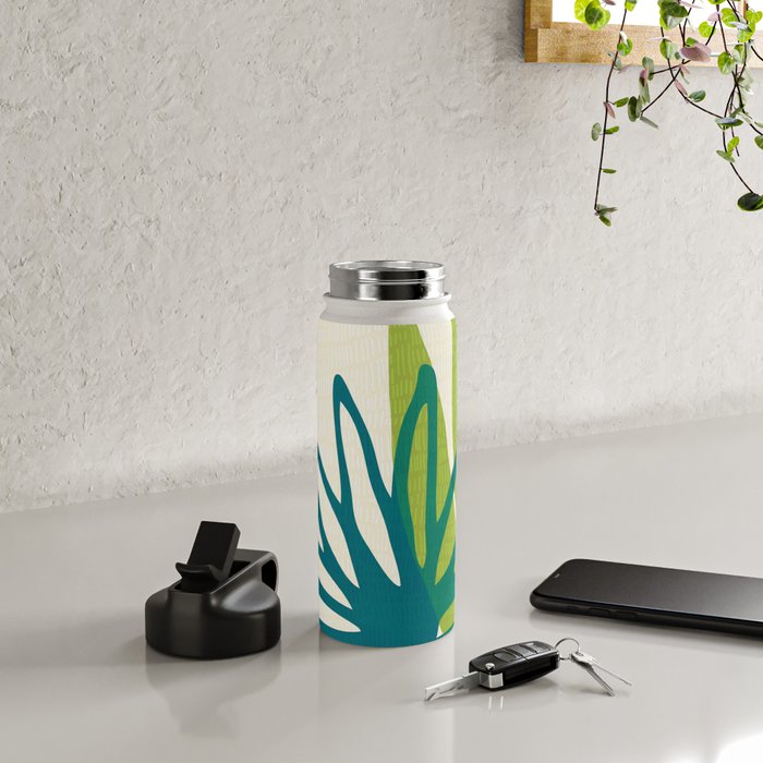 Playful Abstract Plant Shapes Water Bottle Gallery Image 4