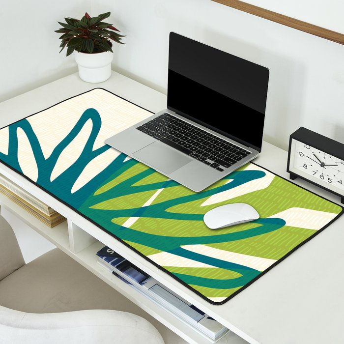 Playful Abstract Plant Shapes Desk Mat Gallery Image 2