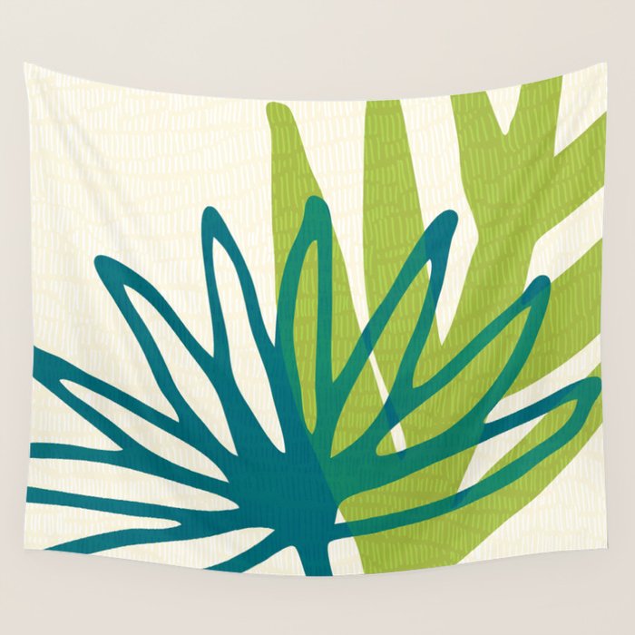 Playful Abstract Plant Shapes Wall Tapestry Gallery Image 4
