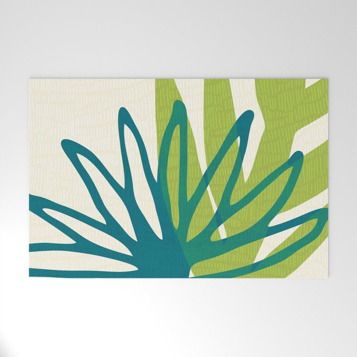 Playful Abstract Plant Shapes Welcome Mat Gallery Image 1