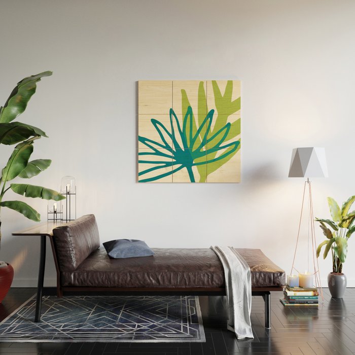 Playful Abstract Plant Shapes Wood Wall Art Gallery Image 2