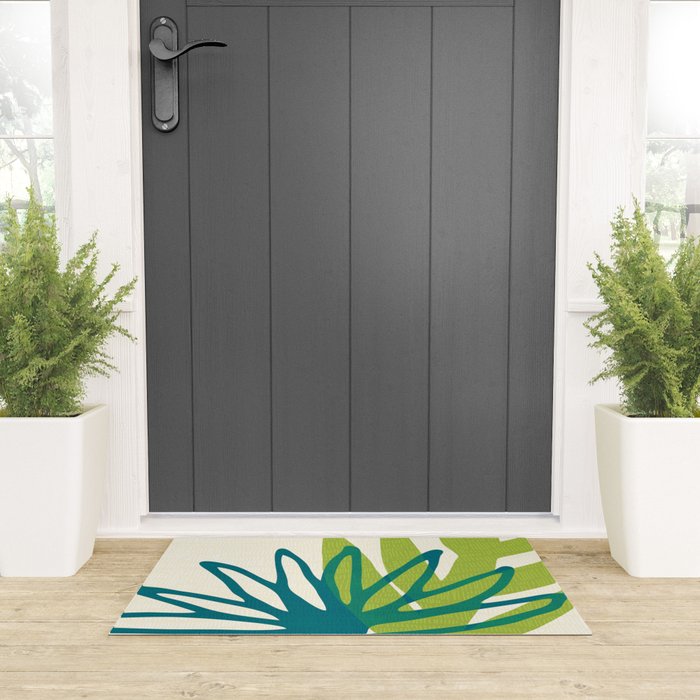 Playful Abstract Plant Shapes Welcome Mat Gallery Image 3
