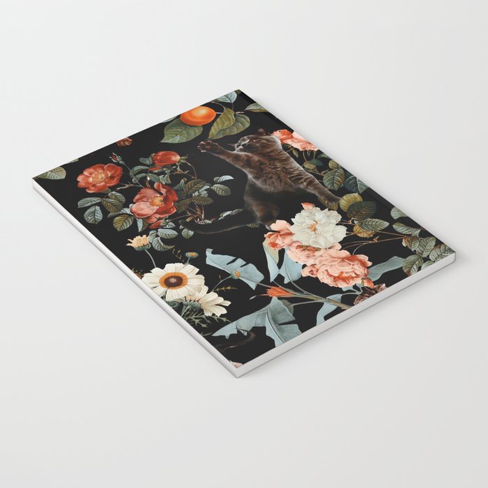 Cat and Floral Pattern II Notebook Gallery Image 3