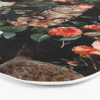 Cat and Floral Pattern II Bath Mat Gallery Image 3