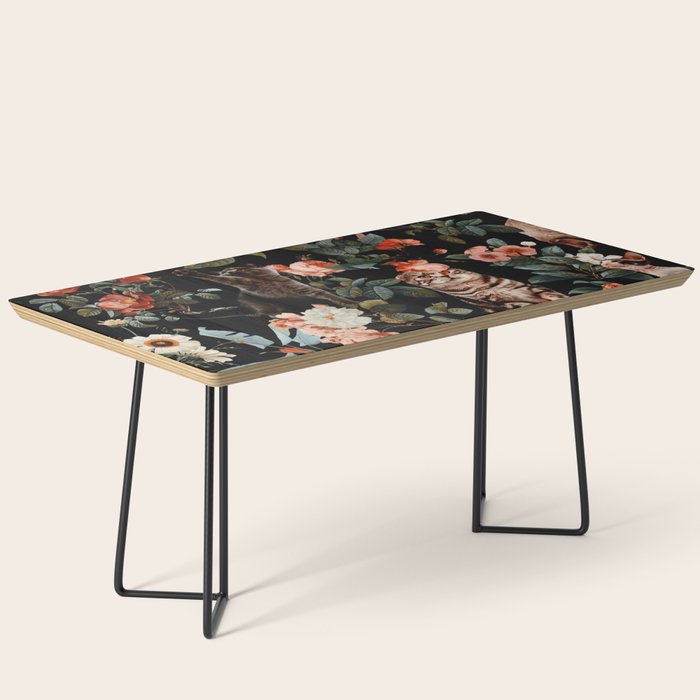 Cat and Floral Pattern II Coffee Table Gallery Image 1