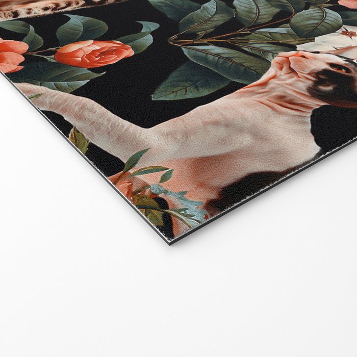 Cat and Floral Pattern II Welcome Mat Gallery Image 2