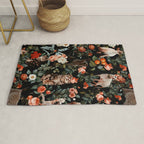 Cat and Floral Pattern II Rug Gallery Image 1