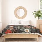 Cat and Floral Pattern II Duvet Cover Gallery Image 3