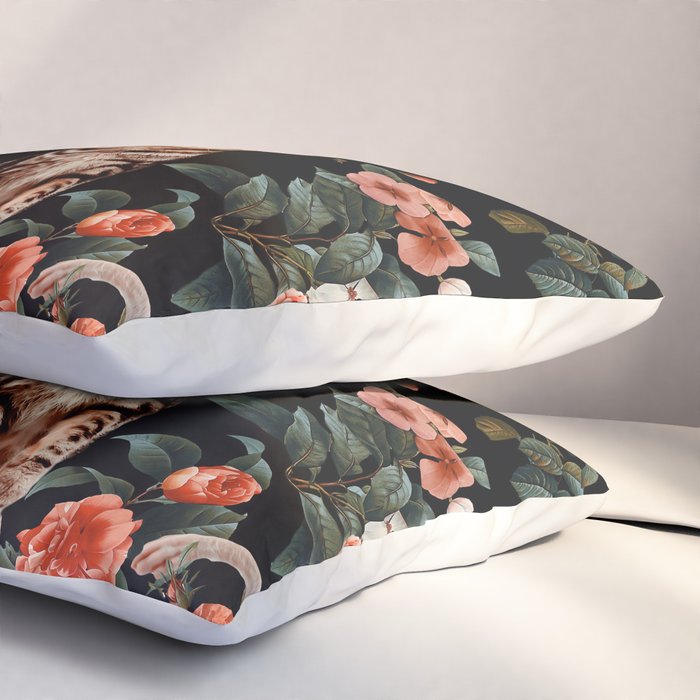 Cat and Floral Pattern II Pillow Sham Gallery Image 3