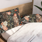 Cat and Floral Pattern II Pillow Sham Gallery Image 2