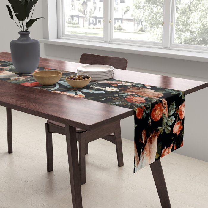 Cat and Floral Pattern II Table Runner Gallery Image 2