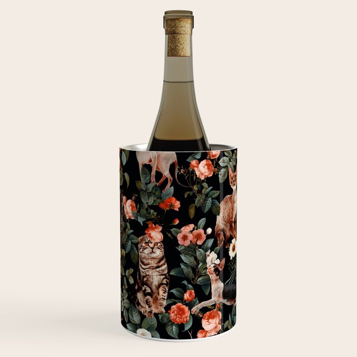 Cat and Floral Pattern II Wine Chiller Gallery Image 2
