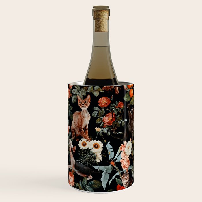 Cat and Floral Pattern II Wine Chiller Gallery Image 1