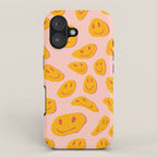 70s retro yellow smile face illustration  iPhone Case Gallery Image 1