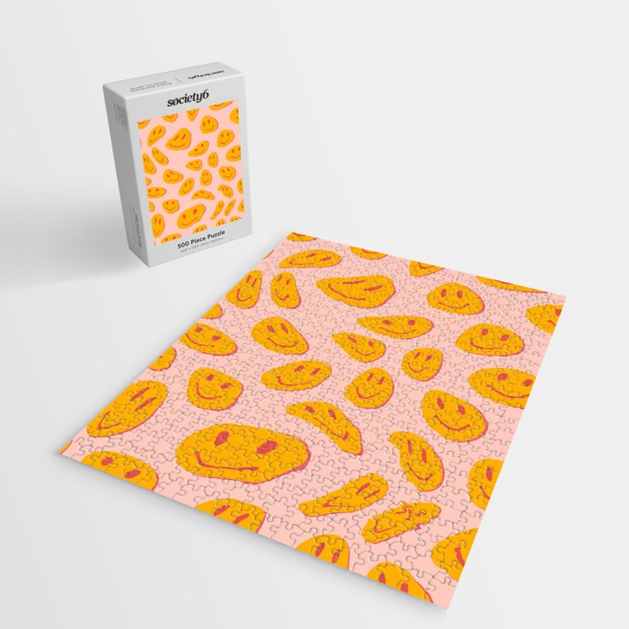 70s retro yellow smile face illustration  Jigsaw Puzzle Gallery Image 2