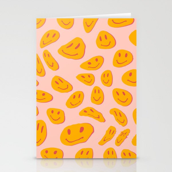 70s retro yellow smile face illustration  Stationery Card Gallery Image 2
