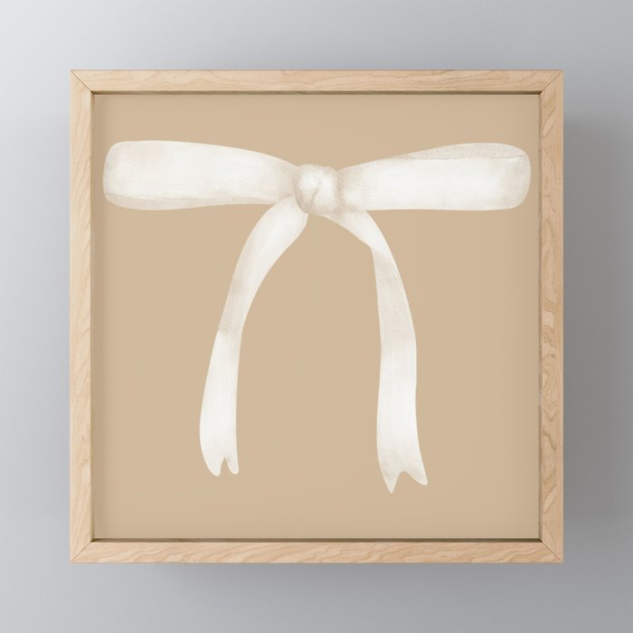 Bows & Ribbons Pattern XLV Neutral Beige Mini Art Print Gallery Image 1