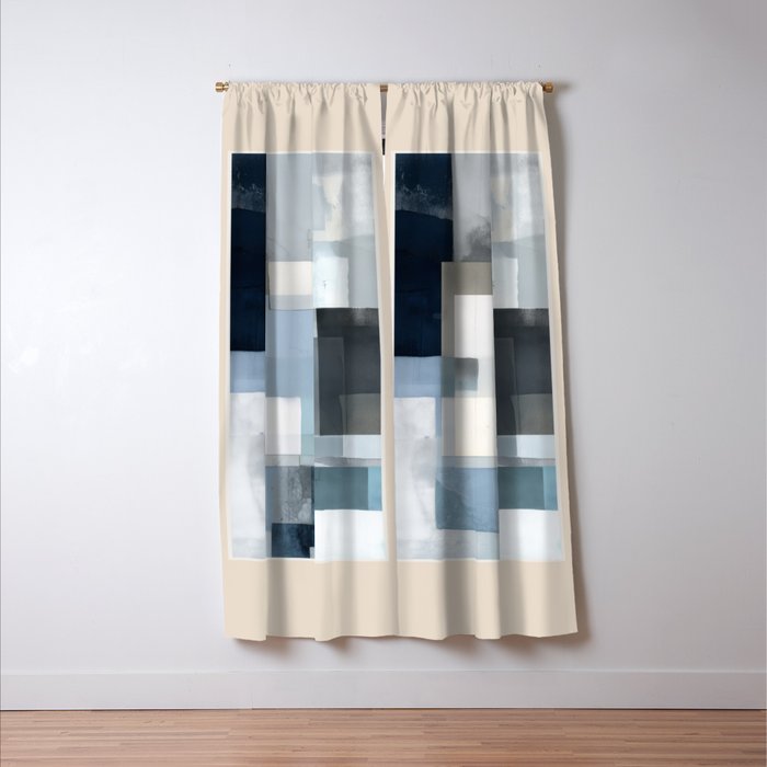 Soft Blue Forms III Window Curtain Gallery Image 3