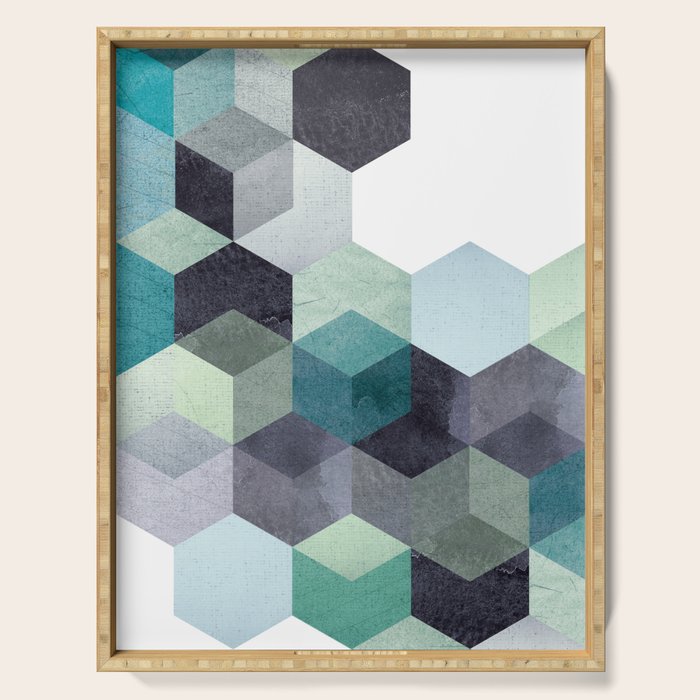 ABSTRACT GEOMETRIC COMPOSITION III Serving Tray Gallery Image 1