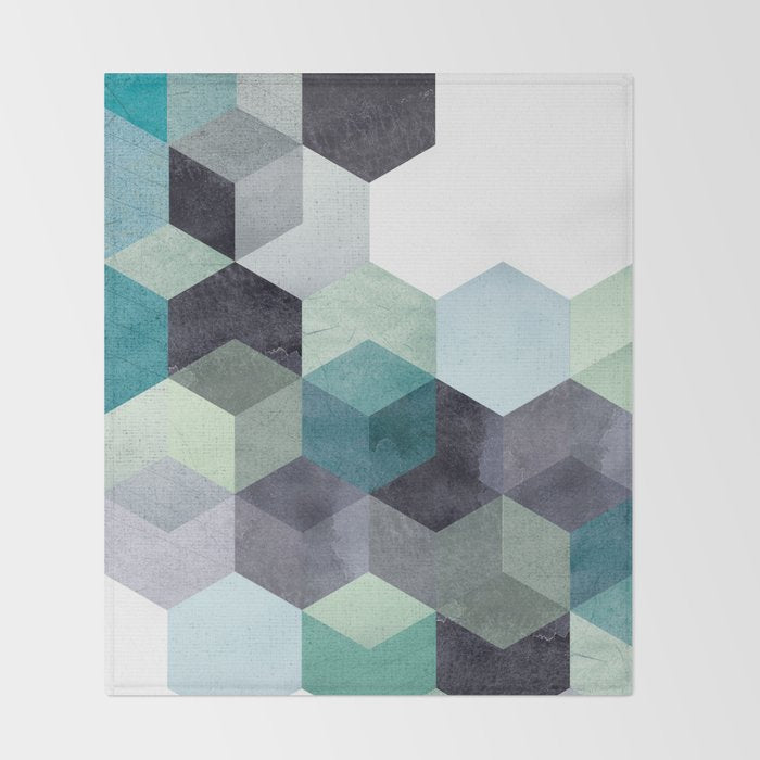 ABSTRACT GEOMETRIC COMPOSITION III Throw Blanket Gallery Image 2