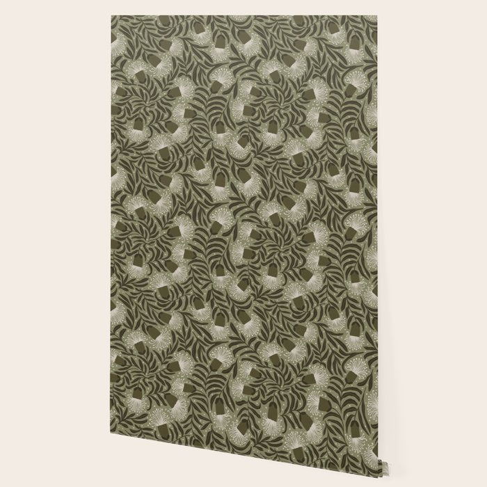 Whimsical Florals / Cream & Green Wallpaper Gallery Image 2
