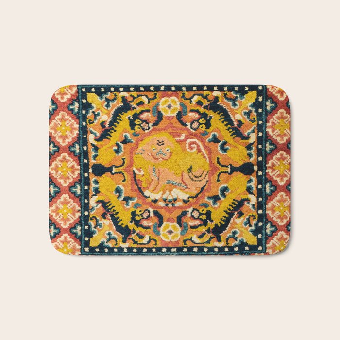 Shigatse Khagangma  Antique Tibetan Seat Mat Print Bath Mat Gallery Image 1