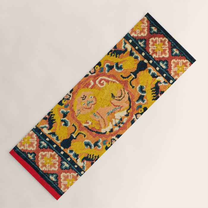 Shigatse Khagangma  Antique Tibetan Seat Mat Print Yoga Mat Gallery Image 1