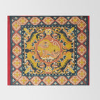 Shigatse Khagangma  Antique Tibetan Seat Mat Print Throw Blanket Gallery Image 2