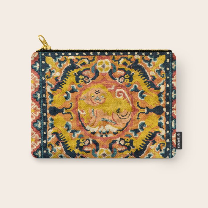 Shigatse Khagangma  Antique Tibetan Seat Mat Print Carry All Pouch Gallery Image 1