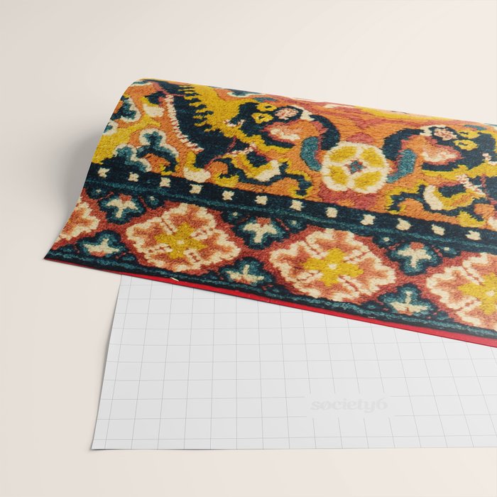 Shigatse Khagangma  Antique Tibetan Seat Mat Print Wrapping Paper Gallery Image 2