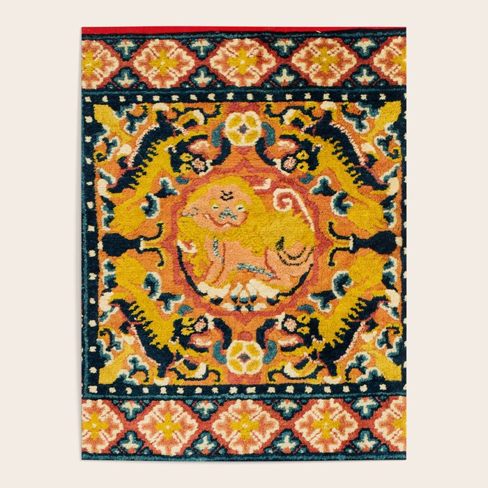 Shigatse Khagangma  Antique Tibetan Seat Mat Print Poster Gallery Image 1