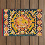 Shigatse Khagangma  Antique Tibetan Seat Mat Print Outdoor Rug Gallery Image 1